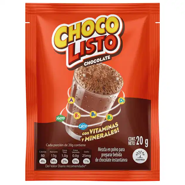 Choco listo empaque 20g distribuido por Domenica distribuidora ArequipaPeru